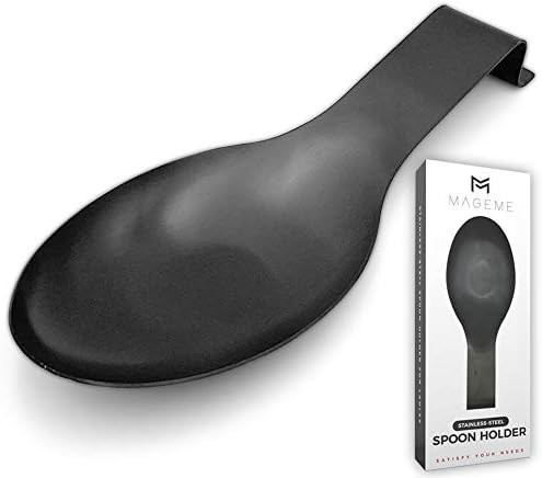 Matte Black Spoon Rest – MAGEME Stainless Steel Spoon Rest for Kitchen Counter, Spoon Holder fo... | Amazon (US)