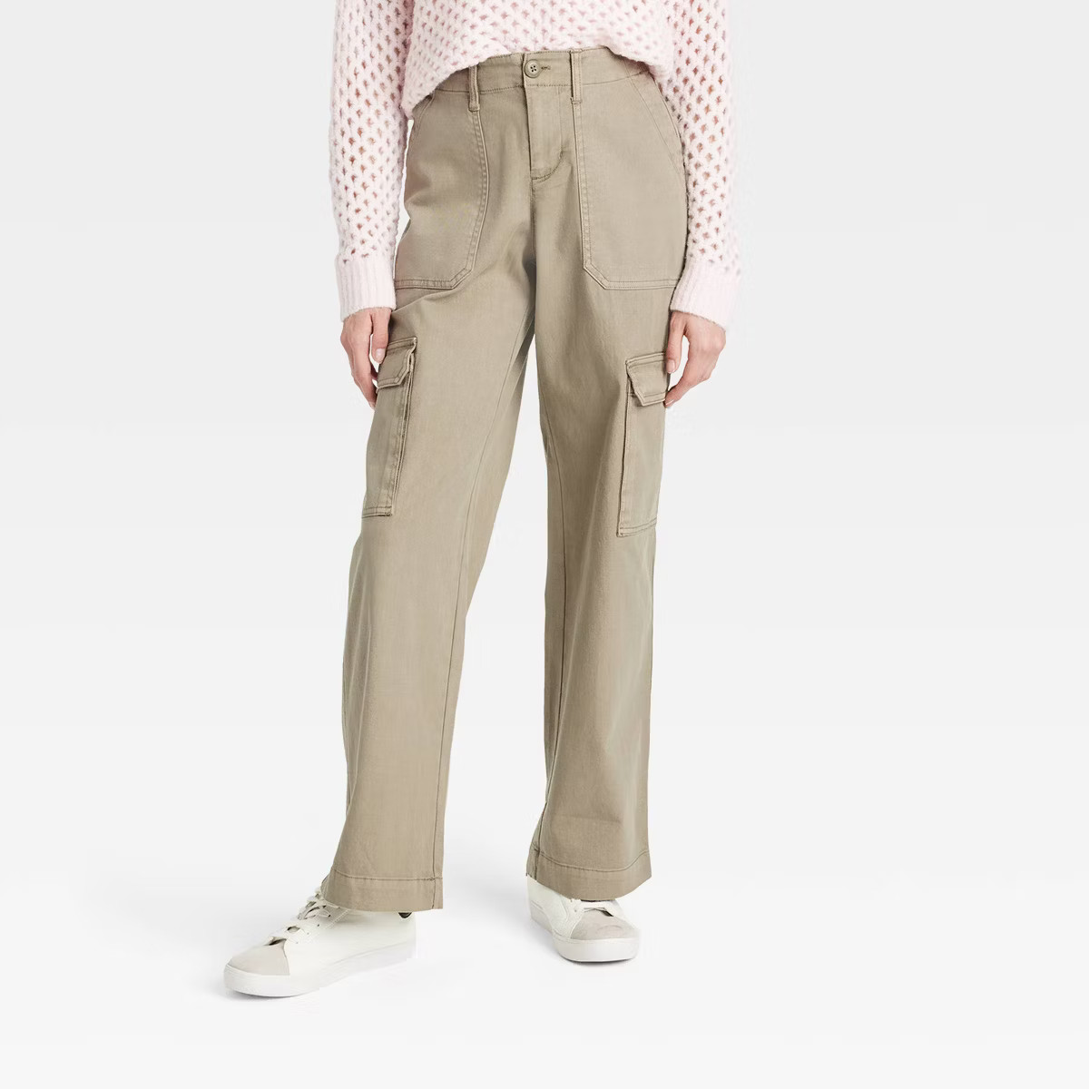 Women's Mid-Rise Utility Cargo Pants - Universal Thread™ Cream 8 | Target