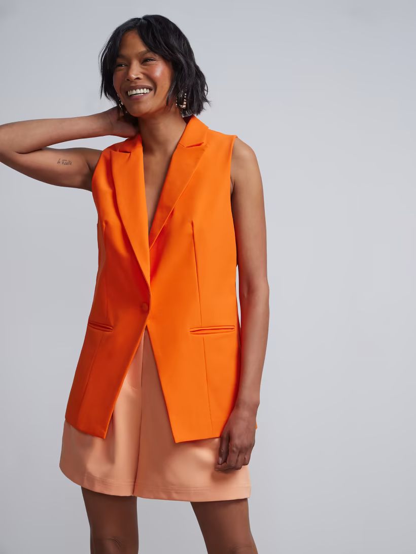 Oversized Single-Button Suit Vest - Fit To Flatter | New York & Company