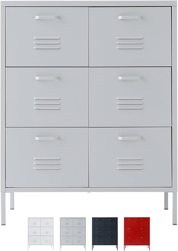 Storage Cabinet, 6 Drawer Steel Office File Cabinet, Multipurpose Organizer, 31.5 x 15.7 x 40 Inc... | Amazon (US)
