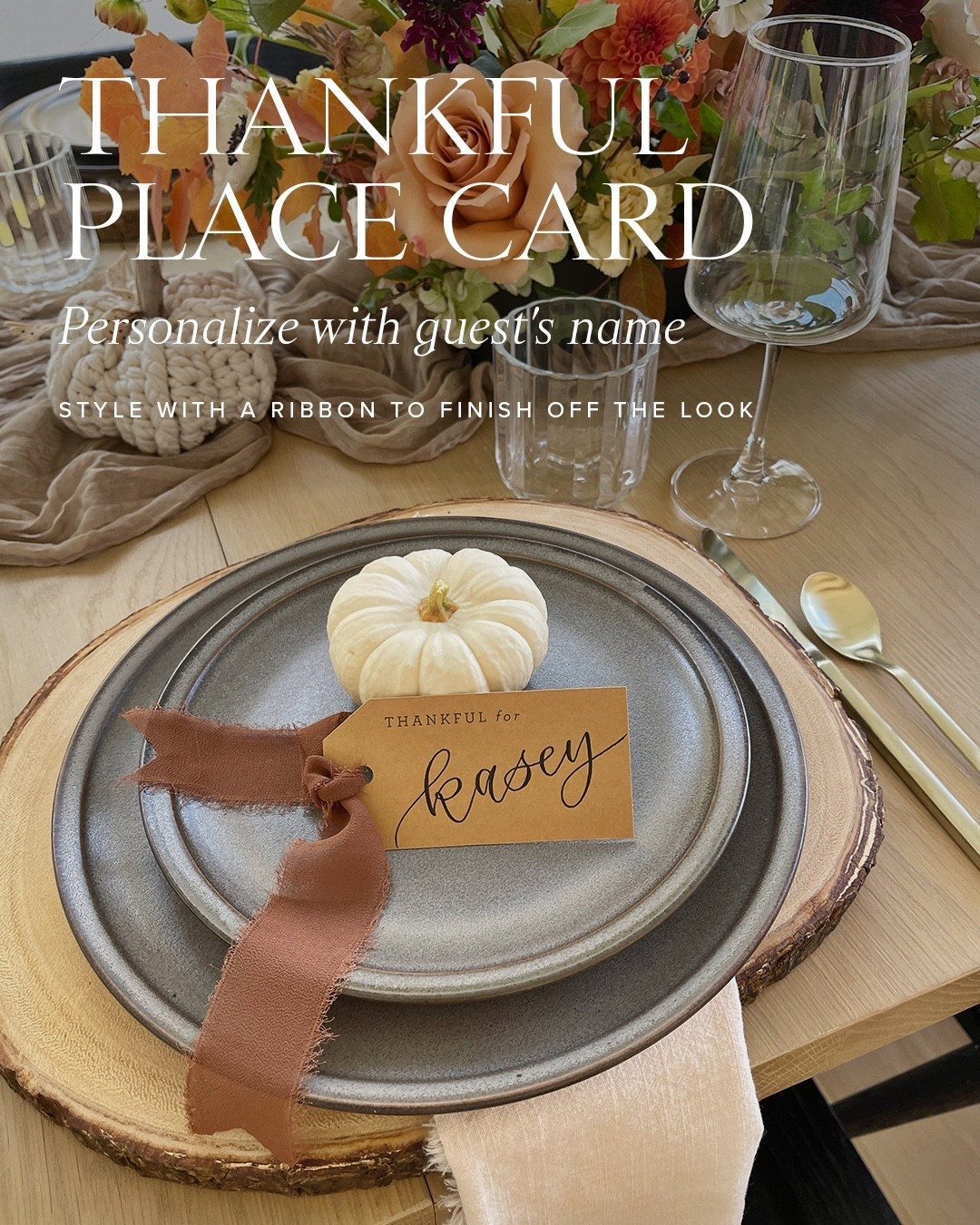 Thankful place card for a Thanksgiving table 🤎🦃

Home decor 

#LTKHoliday #LTKHome #LTKSeasonal
