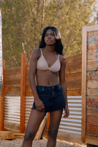 BDG Girlfriend High-Waisted Denim Short - Washed Black Denim | Urban Outfitters (US and RoW)