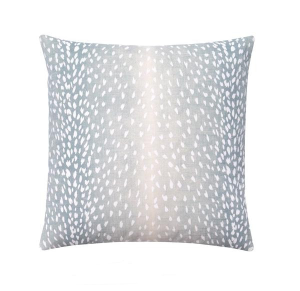 Aqua Antelope Fawn Deer Print Linen Pillow | Land of Pillows