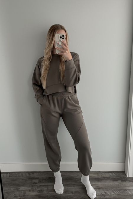 Obsessed with these Abercrombie lounge sets! Currently on sale

Wearing color “dune” in a medium joggers and small crew (I’m 5’7)

#LTKfindsunder50 #LTKsalealert #LTKfindsunder100
