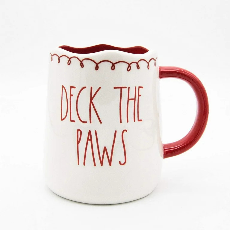 Rae Dunn Holiday Mug, Deck The Paws 16oz Ceramic Coffee Cup Gift for Dog Lovers | Walmart (US)