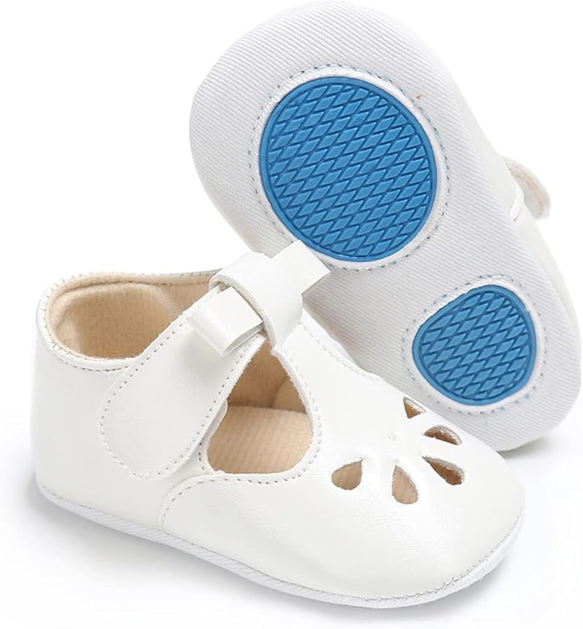 LAFEGEN Baby Girls Mary Jane Flats with Bownot Non Slip Soft Sole PU Leather Newborn Infant Toddl... | Amazon (US)