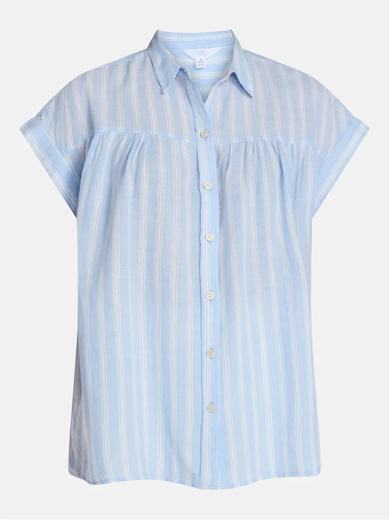 Time and Tru Women's Camp Shirt, Sizes XS-XXXL | Walmart (US)