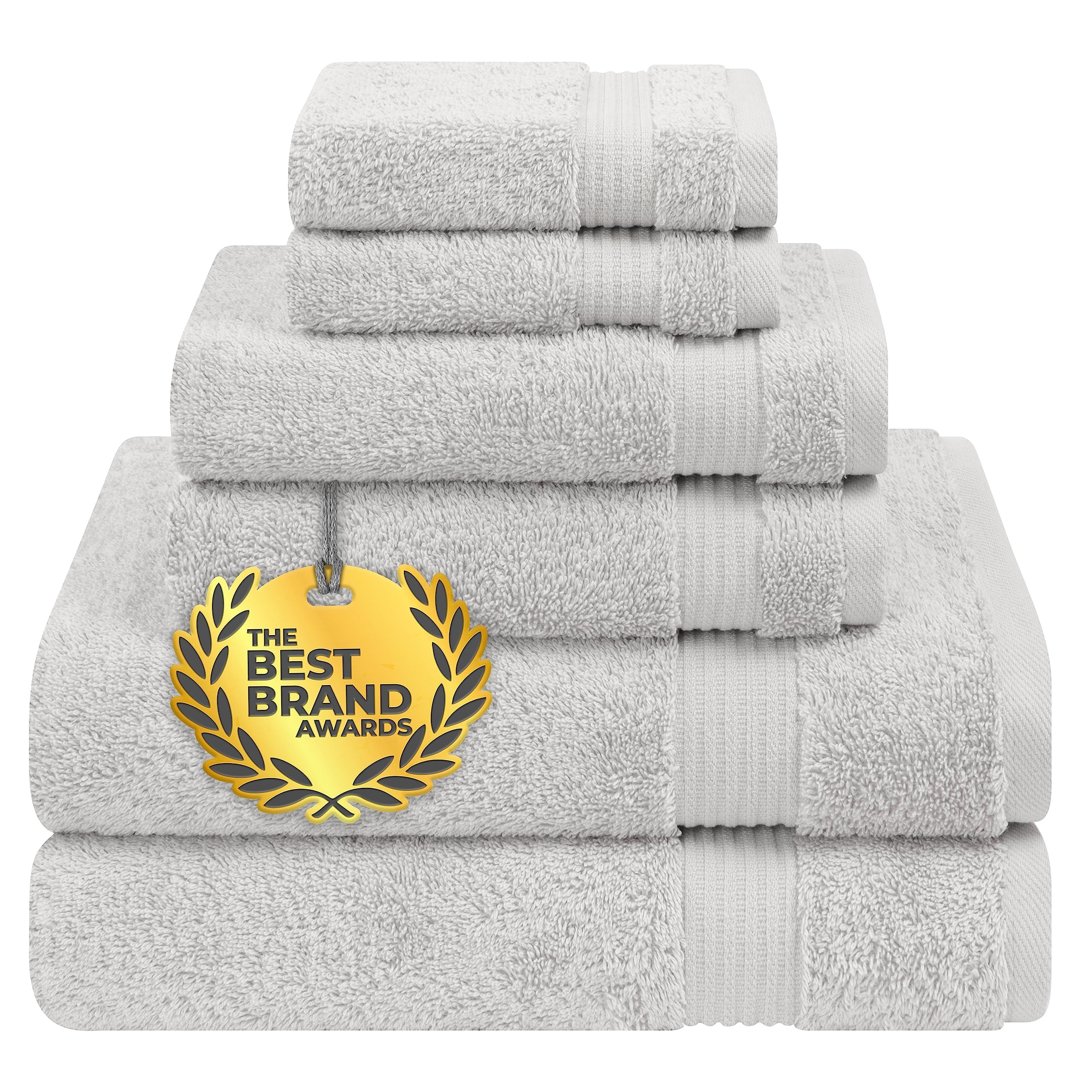 Cotton Paradise 6 Piece Towel Set 100% Cotton Soft Absorbent Turkish Towels for Bathroom 2 Bath T... | Amazon (US)