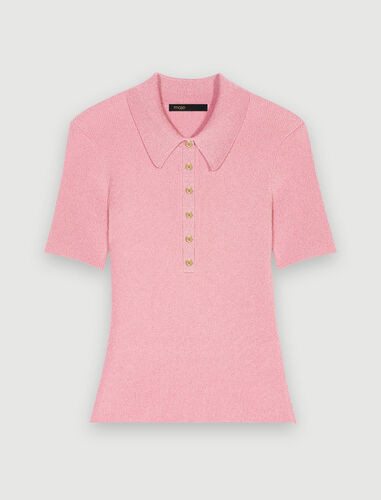 Sparkly knit polo shirt | Maje US