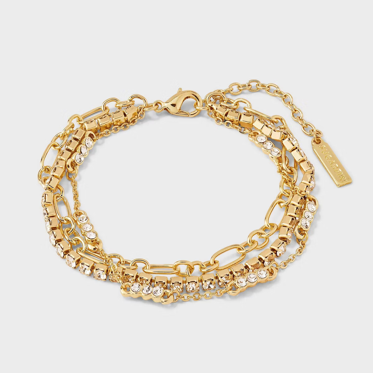 SUGARFIX by BaubleBar Pave Chain Bracelet Set 3pc - Gold | Target