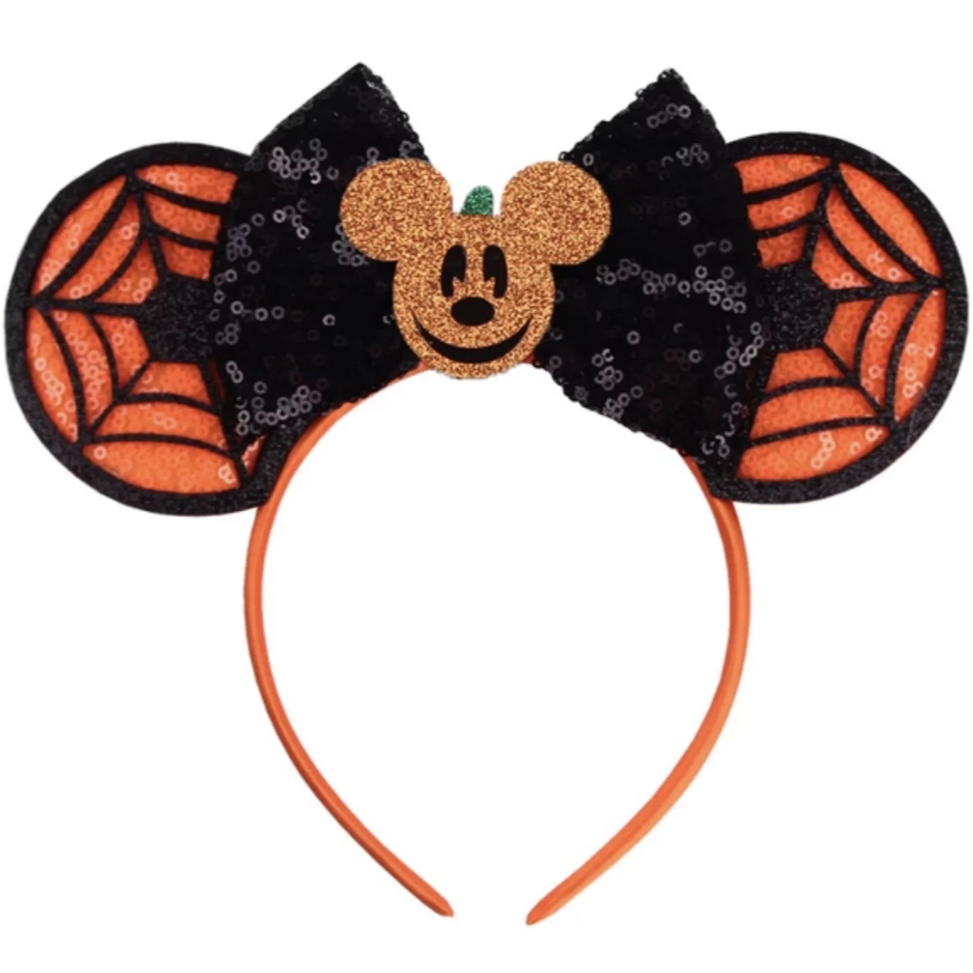 Halloween Mickey Web Minnie Ears, Orange Minnie Ears, Black Mickey Ears Headband, Halloween Costu... | Walmart (US)