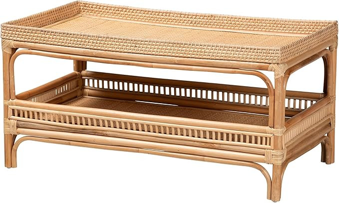 Bali & pari Lombok Modern Bohemian Natural Rattan Coffee Table | Amazon (US)
