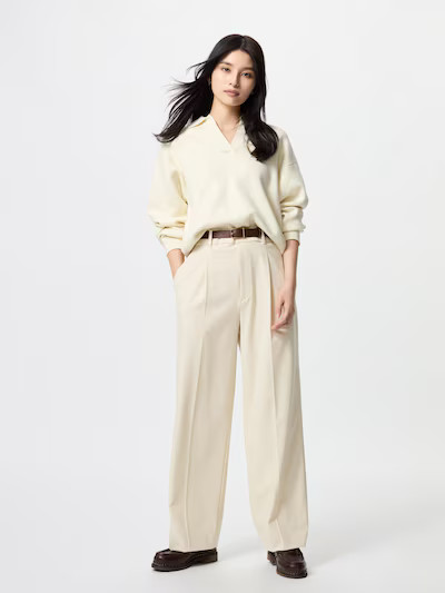 Pleated Wide Trousers | UNIQLO (UK)