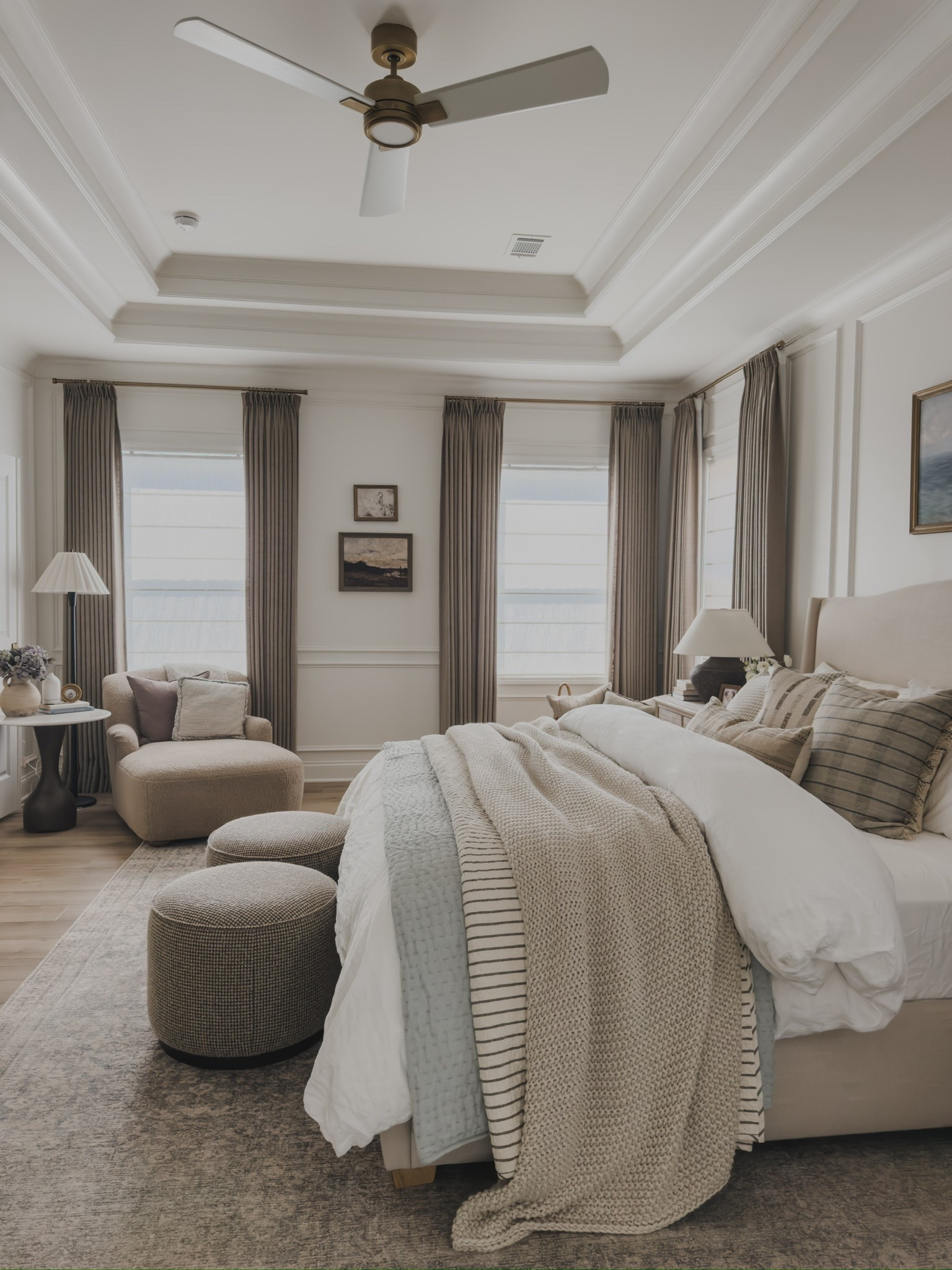 Soaking up all of the summer bedroom views — incorporating cozy seasonal bedding and throw pillows while embracing all of my primary bedroom staples, including my vintage style area rug, linen upholstered bed, and moody pinch pleat curtains. 

Home finds, neutral home inspo, primary bedroom refresh, summer refresh, early fall transition, cozy bedding, linen upholstered bed, linen wingback bed, cozy ottoman, chaise lounge, pinch pleat curtain, nightstand details, vintage style area rug, creamy whites, neutral wood tones, Wayfair, Galey Alix, Loloi, Four Hands, Two Pages, shop the look!

#LTKSeasonal #LTKHome