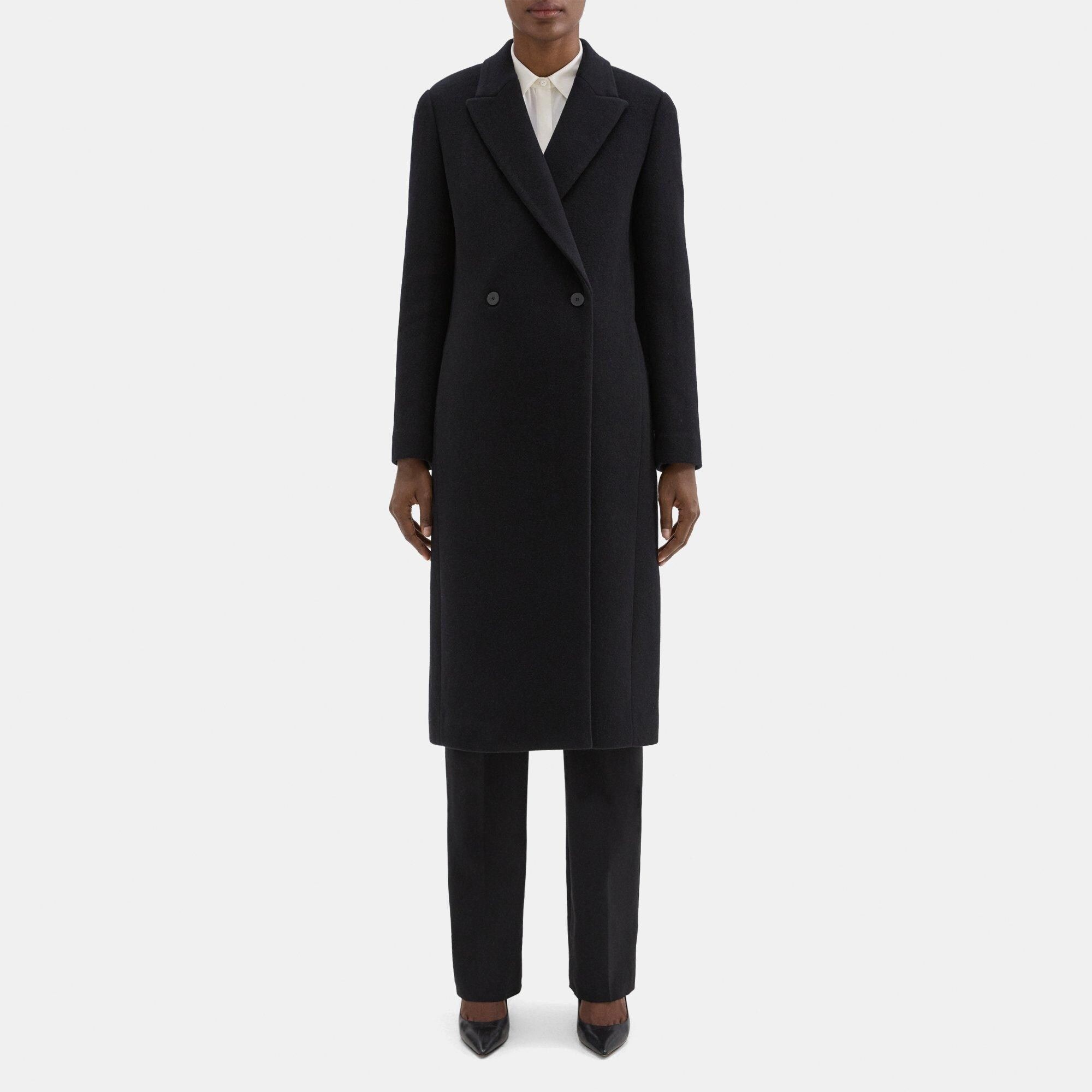 City Coat in Recycled Wool-Blend Melton | Theory Outlet