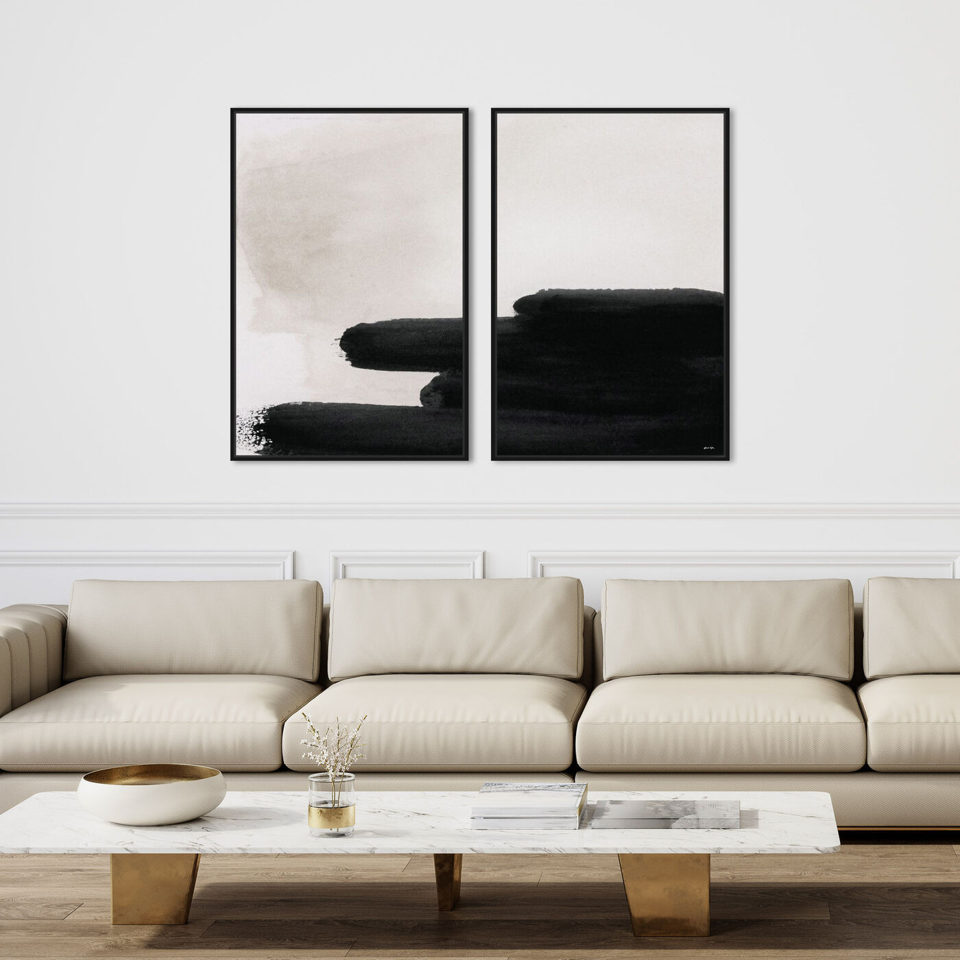 Degrade en Negro DIPTYCH | Wall Art by The Oliver Gal | Oliver Gal