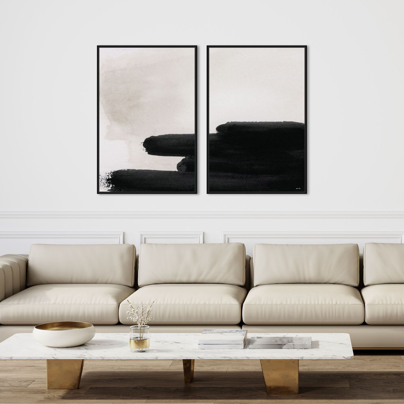 Degrade en Negro DIPTYCH | Wall Art by The Oliver Gal | Oliver Gal
