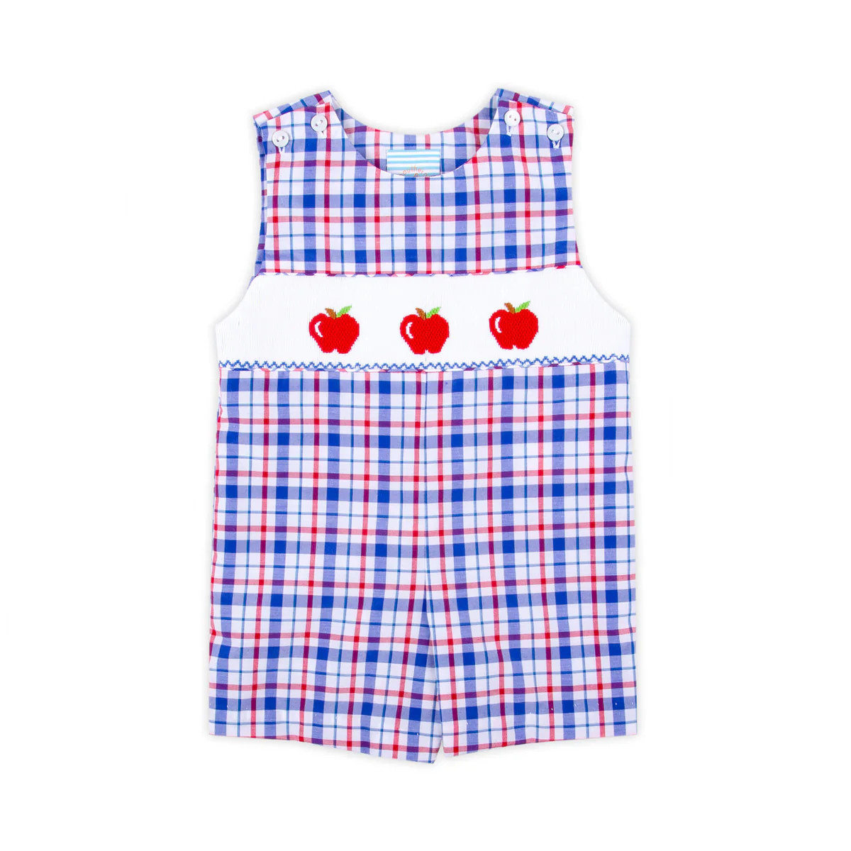 Apple Smocked Plaid Jon Jon | Classic Whimsy