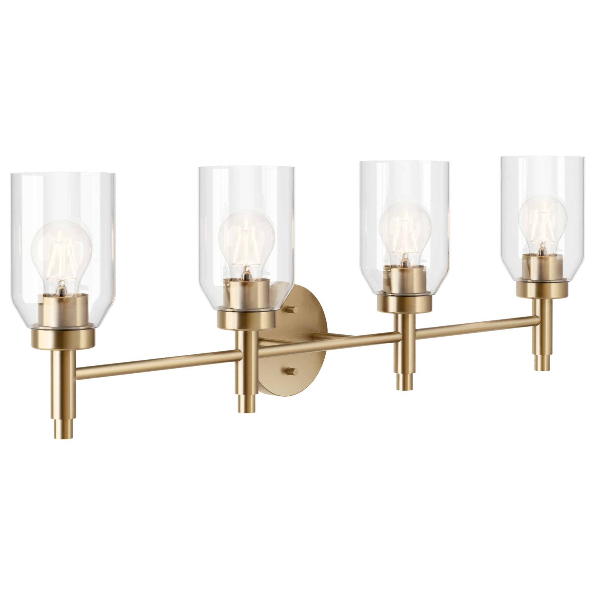 Kichler Madden 4-Light Bathroom Vanity Light Fixture with Clear Glass Shades in Champagne Bronze,... | Amazon (US)