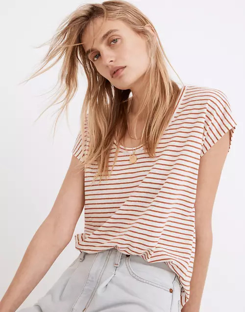 Linen-Blend U-Scoop Tee | Madewell