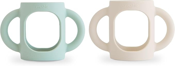 mushie Silicone Baby Bottle Handles 2-Pack | Fits 4 oz & 8 oz Narrow, Standard, Wide Neck Bottles... | Amazon (US)