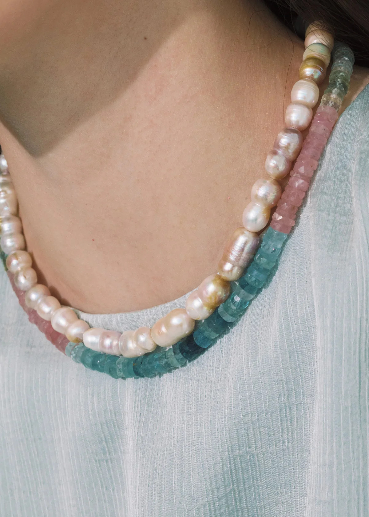 Lilah Necklace in Pearl | Over The Moon