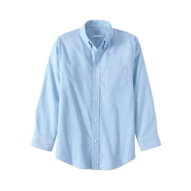 Wonder Nation Boys School Uniform Long Sleeve Button-Up Oxford Shirt, Sizes 4-18 - Walmart.com | Walmart (US)