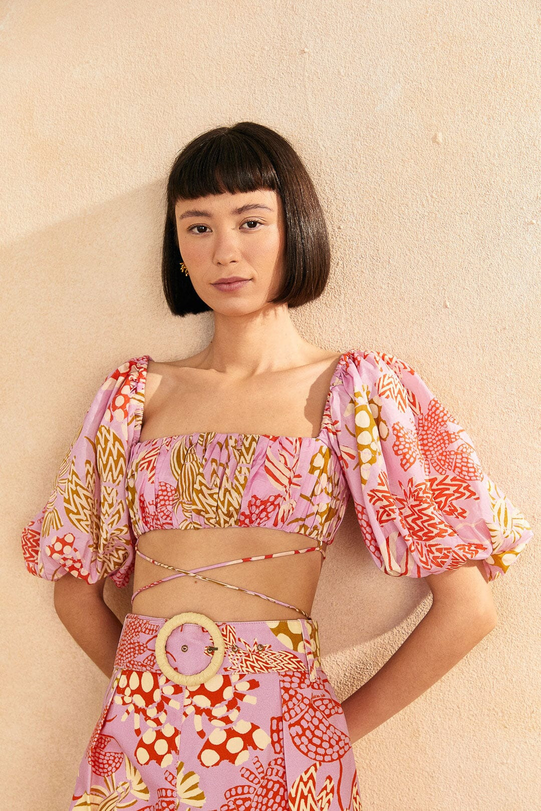 Pink Mixed Lobsters Top | FarmRio (US)