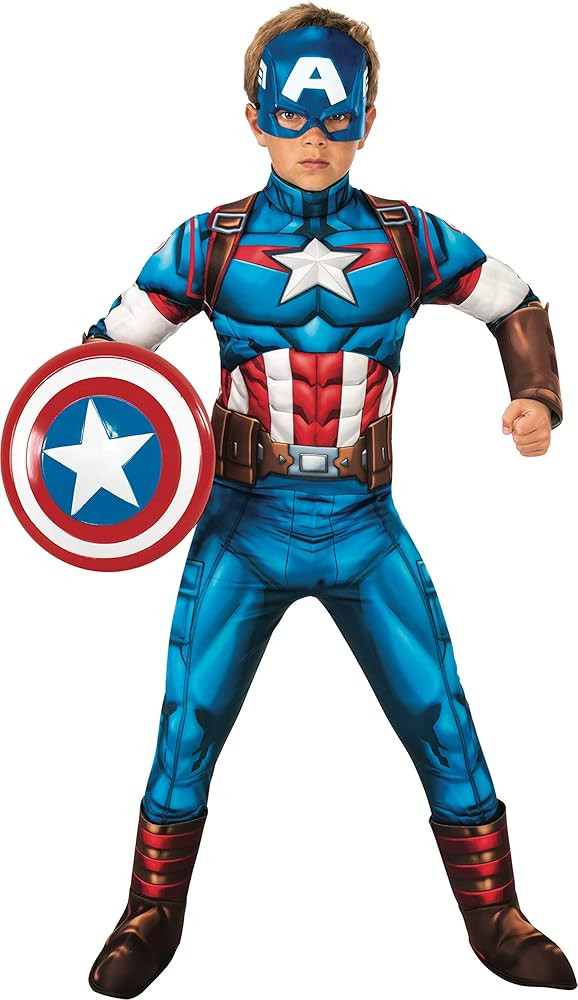 Rubies boys Boy's Marvel Avengers Deluxe Captain America Costume | Amazon (US)