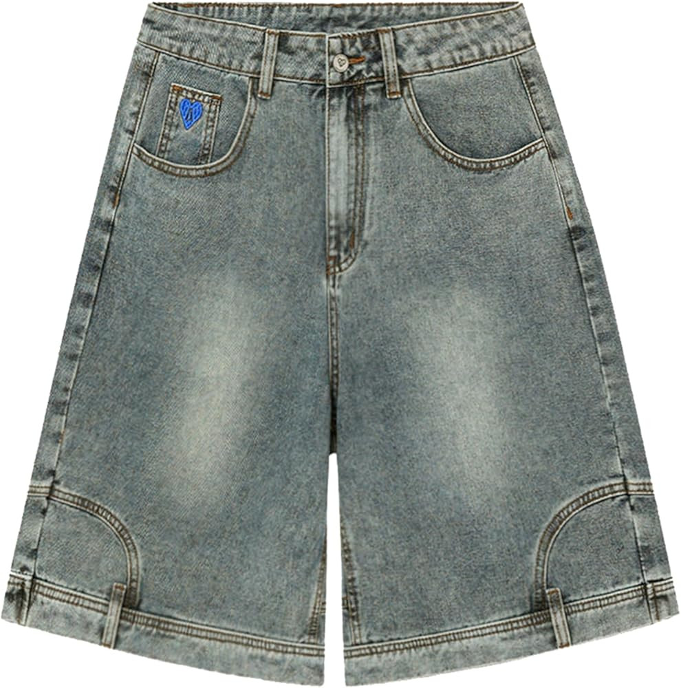 Aelfric Eden Washed Reverse Jorts Mens Casual Denim Shorts Loose Fit Baggy Jean Short Streetwear ... | Amazon (US)