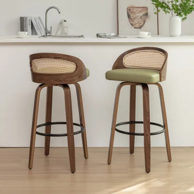 Leeana Swivel Faux Leather Counter & Bar Stool | Wayfair North America