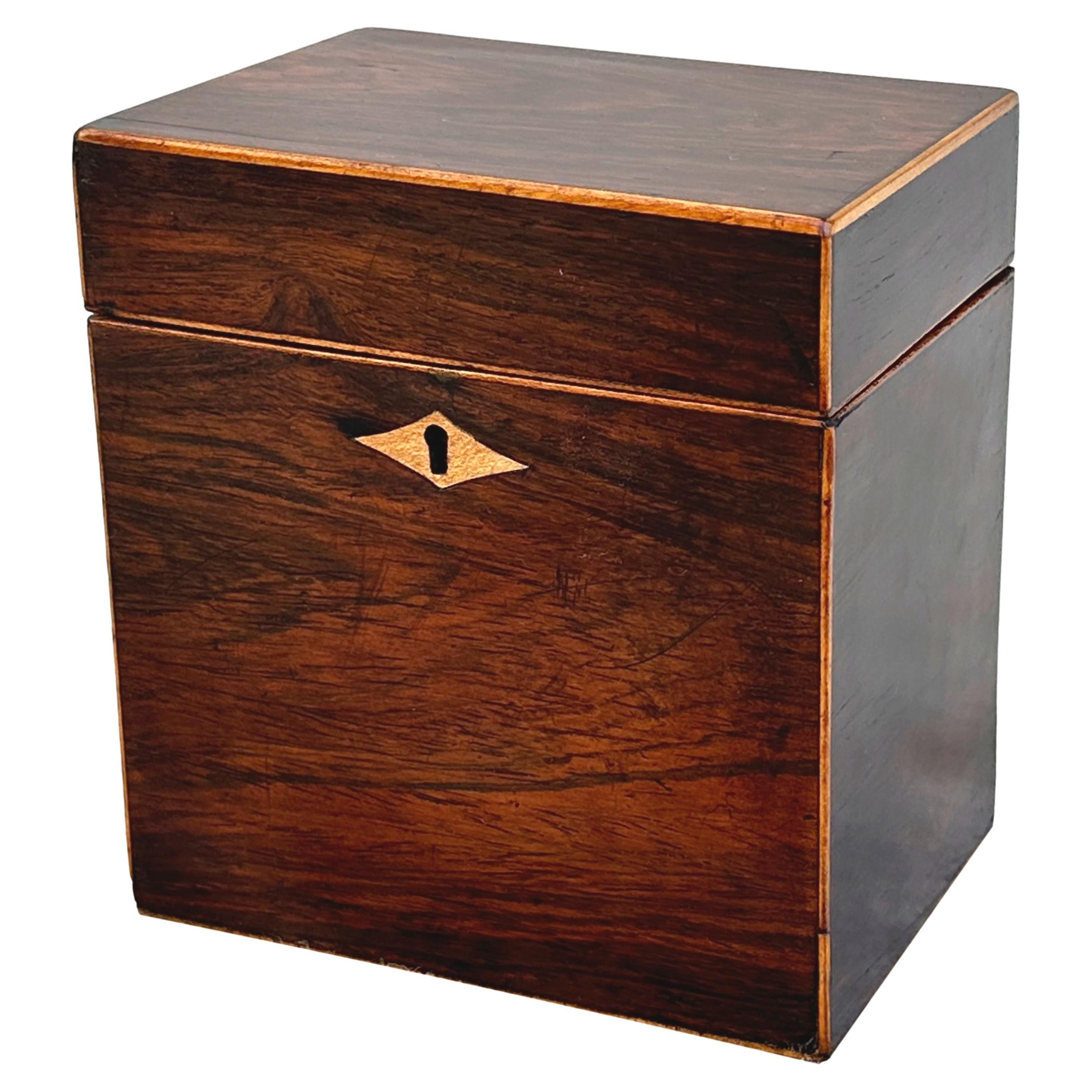 Georgian Rosewood Oblong Tea Caddy | 1stDibs