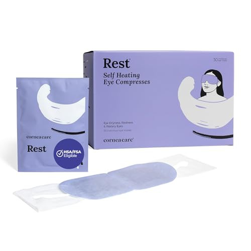 CorneaCare Rest: Self Heating Warm Compress for Dry Eyes | Heated Eye Mask for Fast Relief | Steam Mask for Stye Treatment | No Microwave or Washcloth Needed | Travel Ready Warm Compress | 30 Count | Amazon (US)