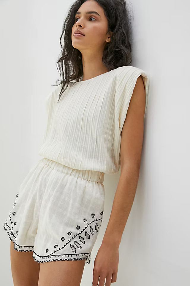 Mariella Embroidered Shorts | Anthropologie (US)