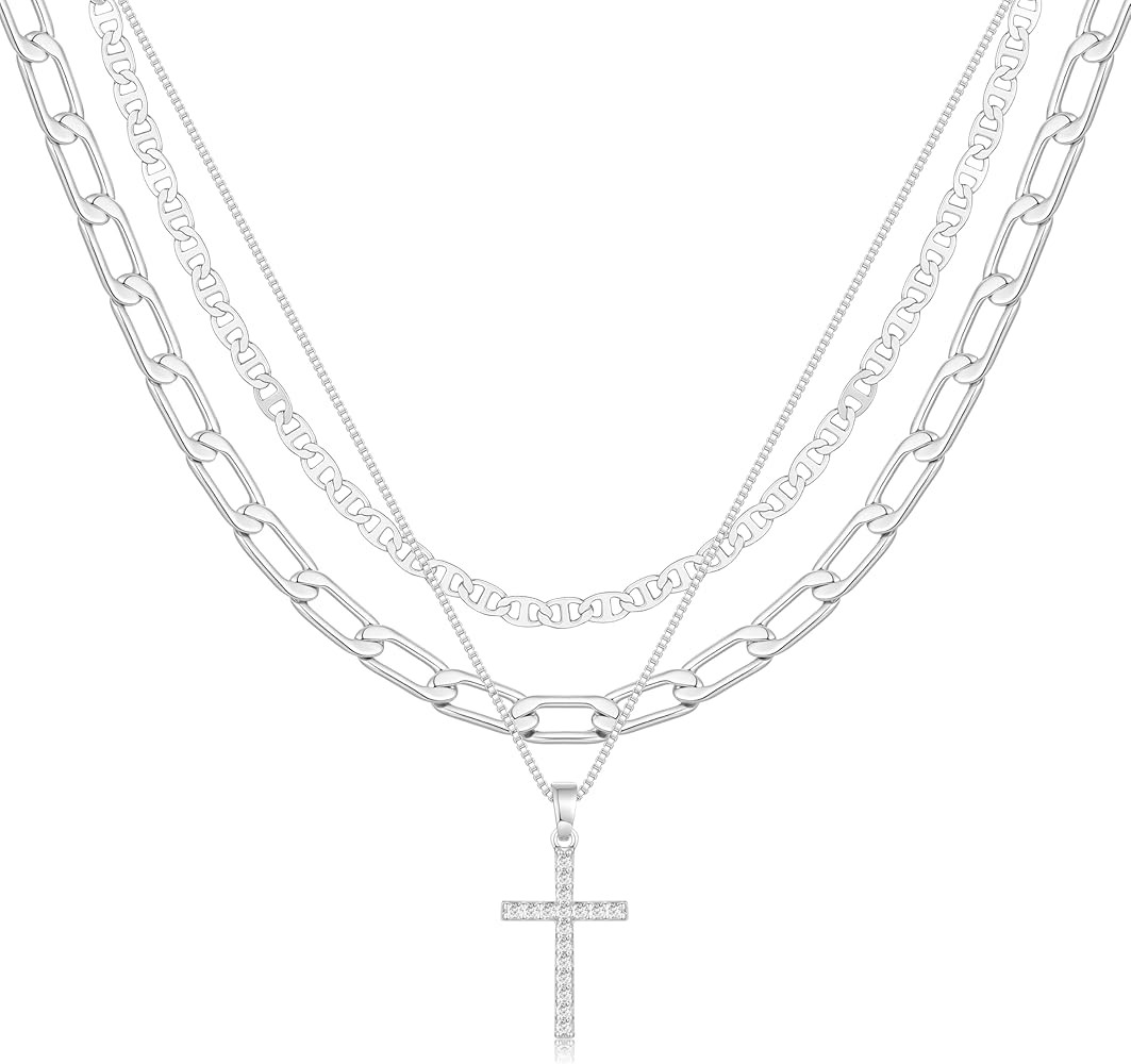 Cross Necklace for Women,Stackable Stacked Stacking Layering Layered Necklaces Dainty Gold Neckla... | Amazon (US)