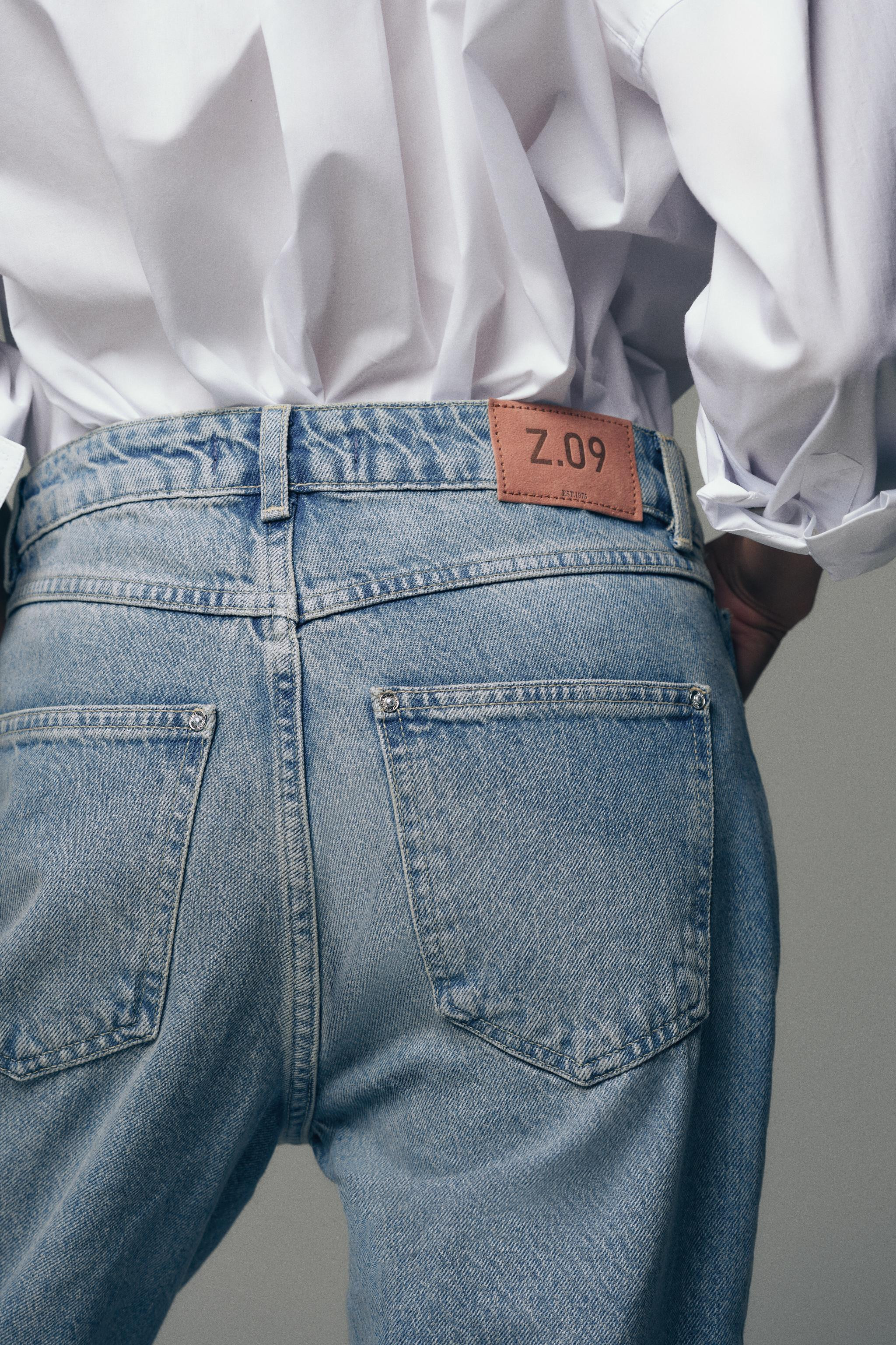 Z1975 HIGH-WAIST STRAIGHT CROSS-OVER WAIST JEANS | Zara UK
