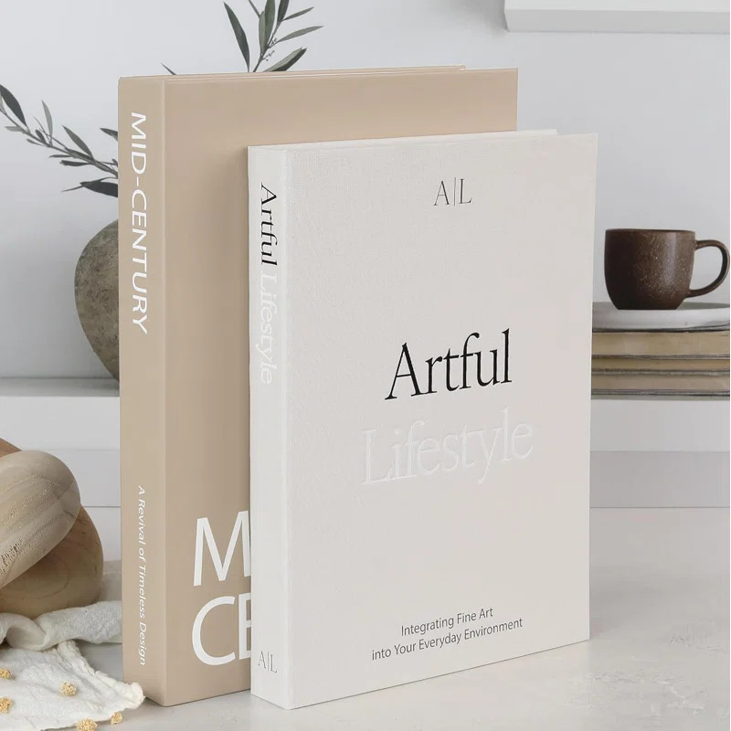 Aesthetic Decorative Books - Set Of 2 Stylish Boxes Enhance Your Coffee Table, Bookshelf Or Mante... | Wayfair North America