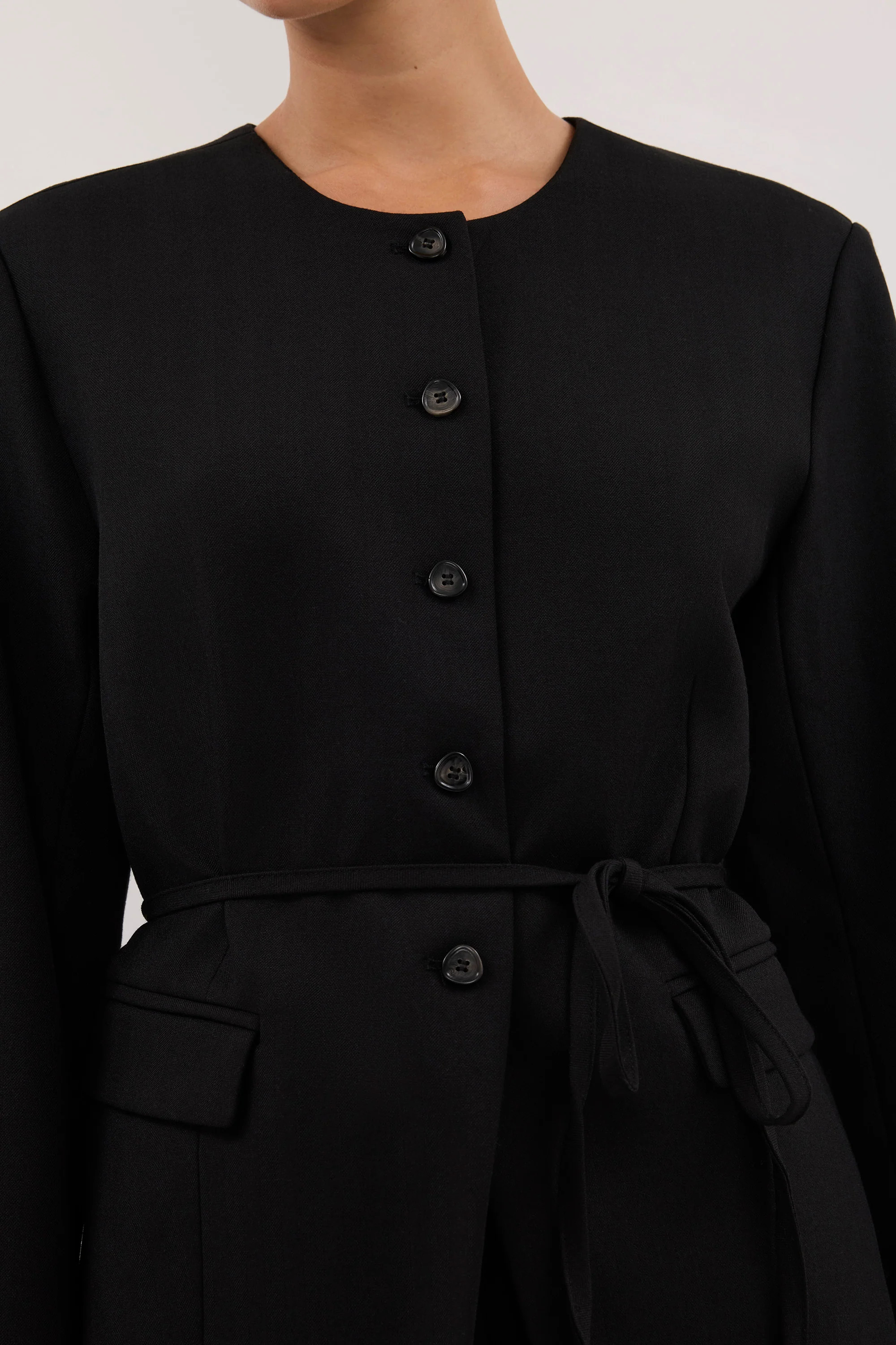 CYRUS BLACK COLLARLESS BLAZER | DISSH