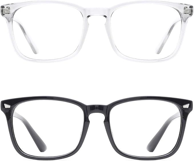 TIJN Blue Light Blocking Glasses Computer Gaming Clear Frame Square Nerd Non-Prescription Lens an... | Amazon (UK)