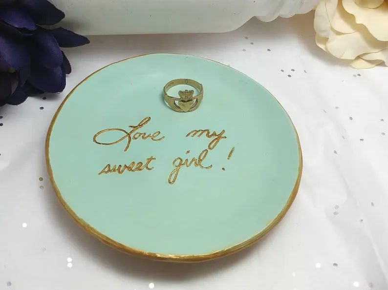 Personalized Ring Dish With Your Handwriting, Real Handwriting Gift, Personalized Gift for Her, H... | Etsy (US)