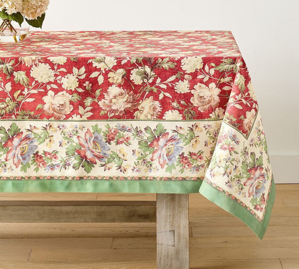 Anne Floral Organic Cotton Tablecloth | Pottery Barn (US)