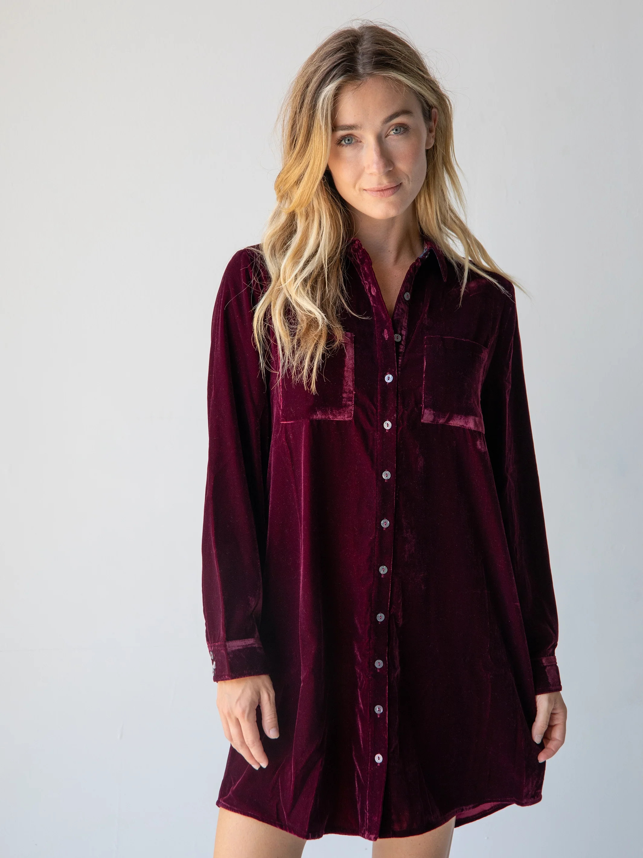Rocky Velvet Shirt Dress | Natural Life