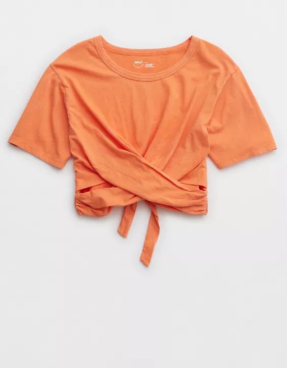 Aerie Cropped Wrapback T-Shirt | American Eagle Outfitters (US & CA)