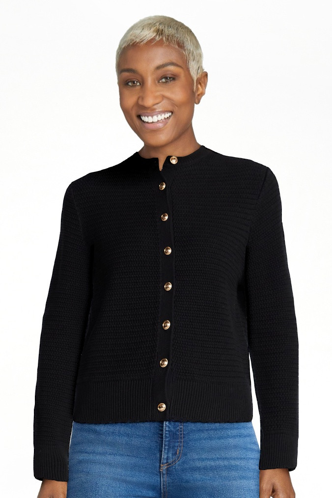 Time and Tru Women's Button Front Textured Cardigan, Sizes XS-XXXL | Walmart (US)
