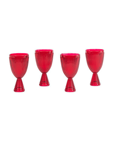 Set Of 4 Stripe Goblets | TJ Maxx