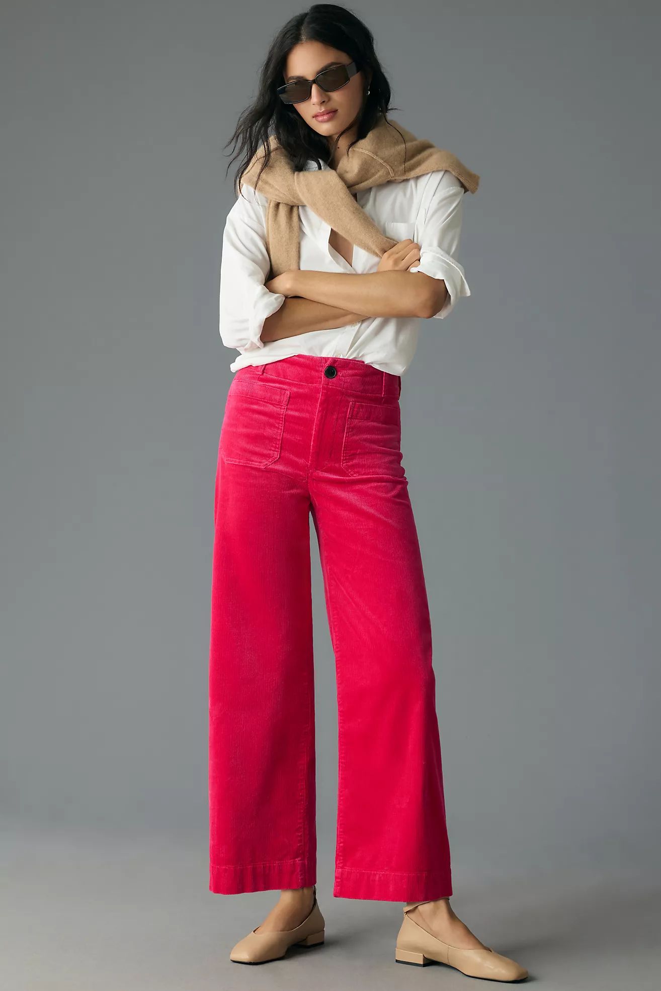 The Colette Cropped Wide-Leg Corduroy Pants by Maeve | Anthropologie (US)
