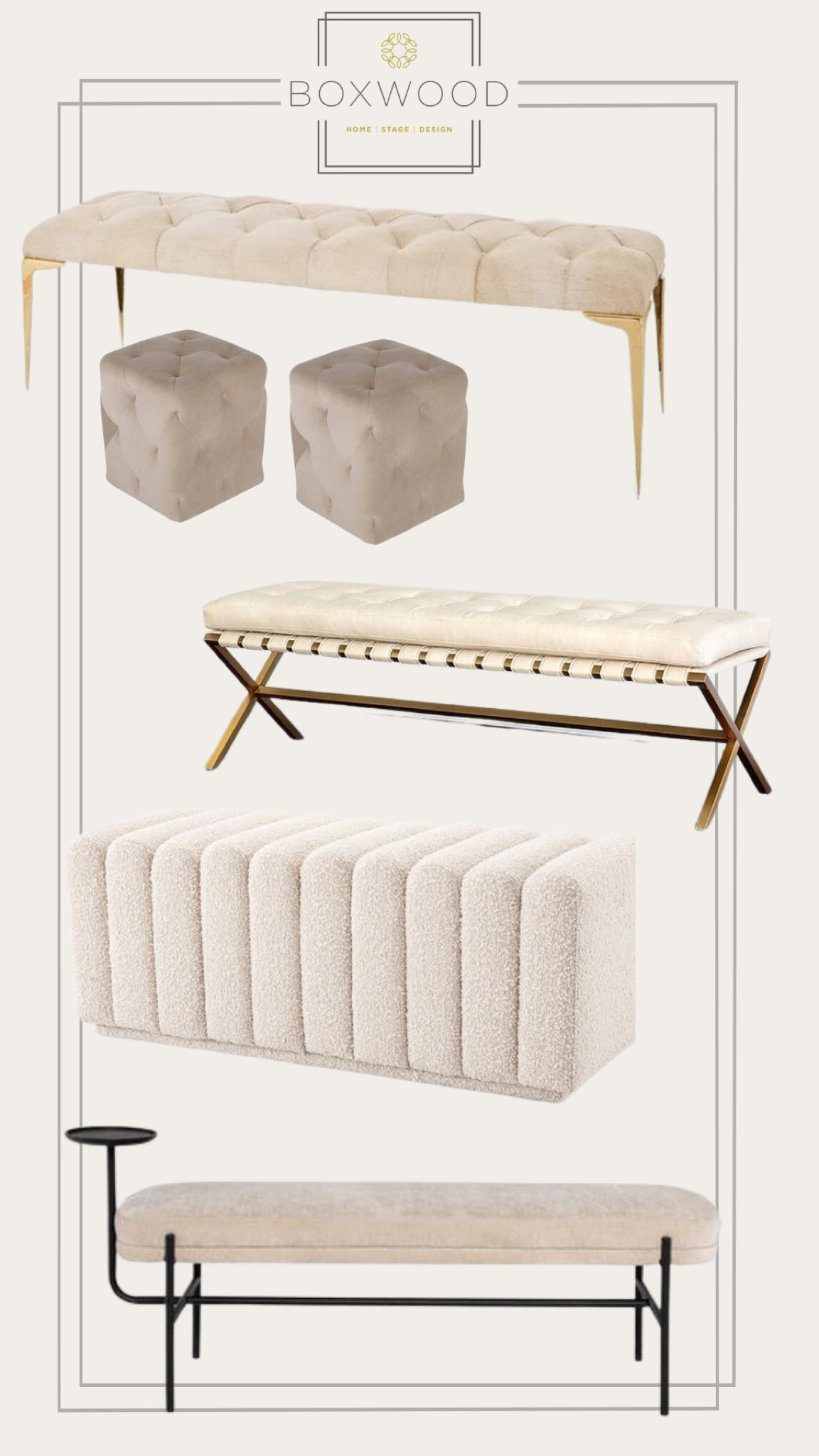 Some of our favorite benches and ottomans for this Summer! White beige and gold accents with fluffy furniture and home decor. #luxuryhome #luxuryliving #benches 

#LTKfamily #LTKhome #LTKFind