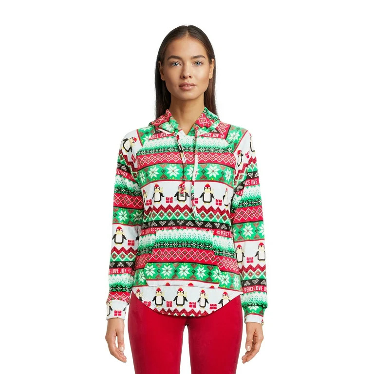 No Boundaries Juniors Christmas Pullover Hoodie, Sizes XS-3XL | Walmart (US)