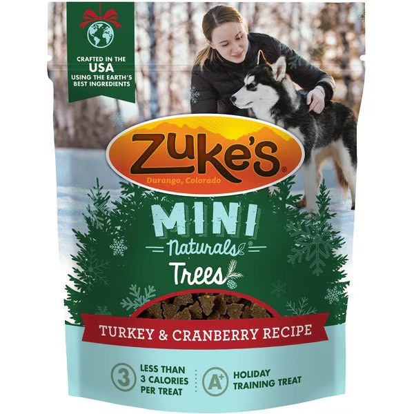 ZUKE'S Mini Naturals Holiday Trees Turkey & Cranberry Recipe Dog Treats, 5-oz bag - Chewy.com | Chewy.com