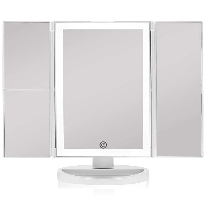 Beautyworks Backlit Makeup Vanity Mirror 36 LED Lights Touch-Screen Light Control, Tri-Fold 1/2/3... | Amazon (US)